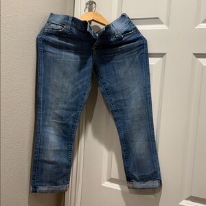 7 For All Mankind Blue Skinny Crop Jeans